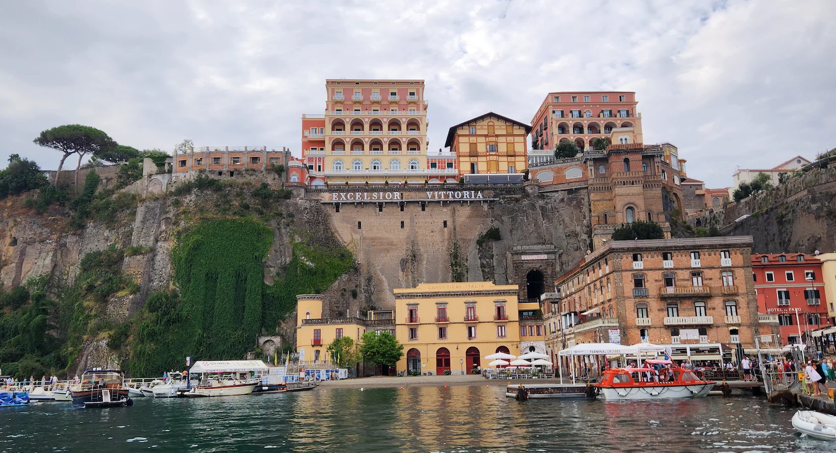 View of Sorrento, Italy from ferry